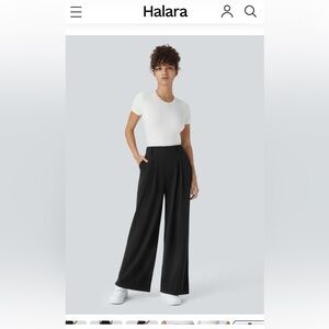 HALARA Women's Classic Black Wide-Leg Waffle Pants
